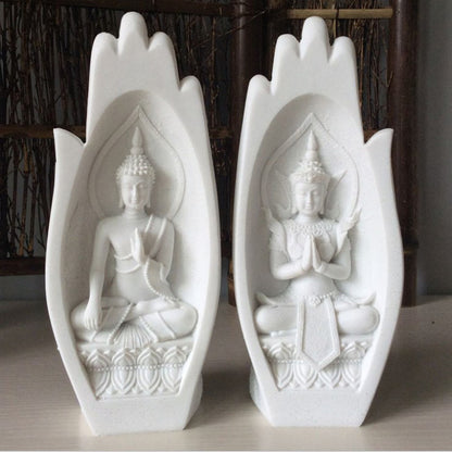 Kreative Buddha-Hand-Skulptur aus Harz für die Heimdekoration