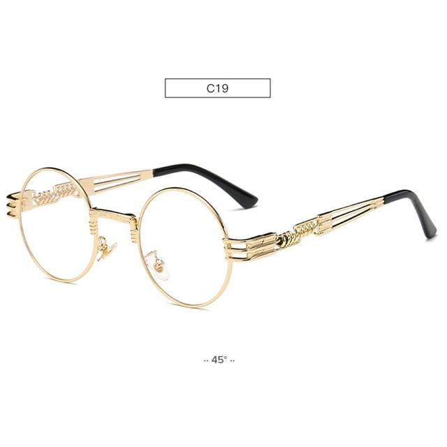 Spring Leg Round Frame Sunglasses - Metal Sunglasses