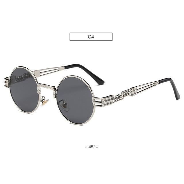Spring Leg Round Frame Sunglasses - Metal Sunglasses
