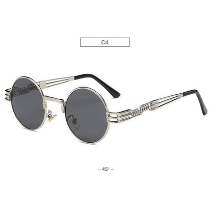 Spring Leg Round Frame Sunglasses - Metal Sunglasses