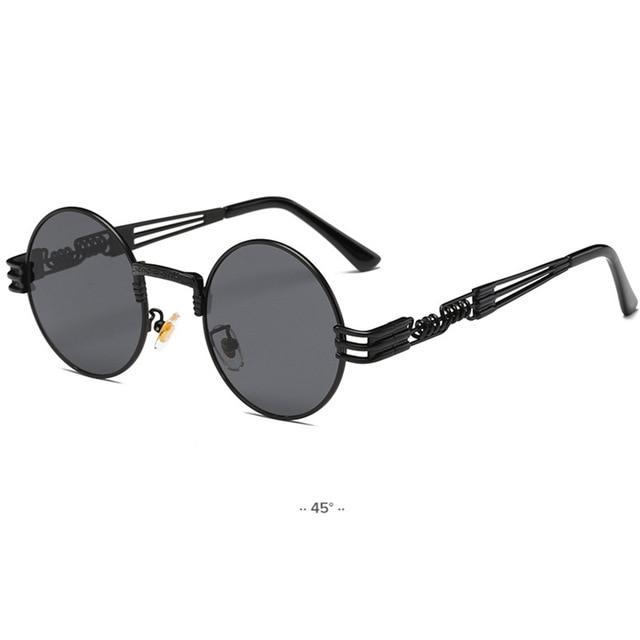 Spring Leg Round Frame Sunglasses - Metal Sunglasses