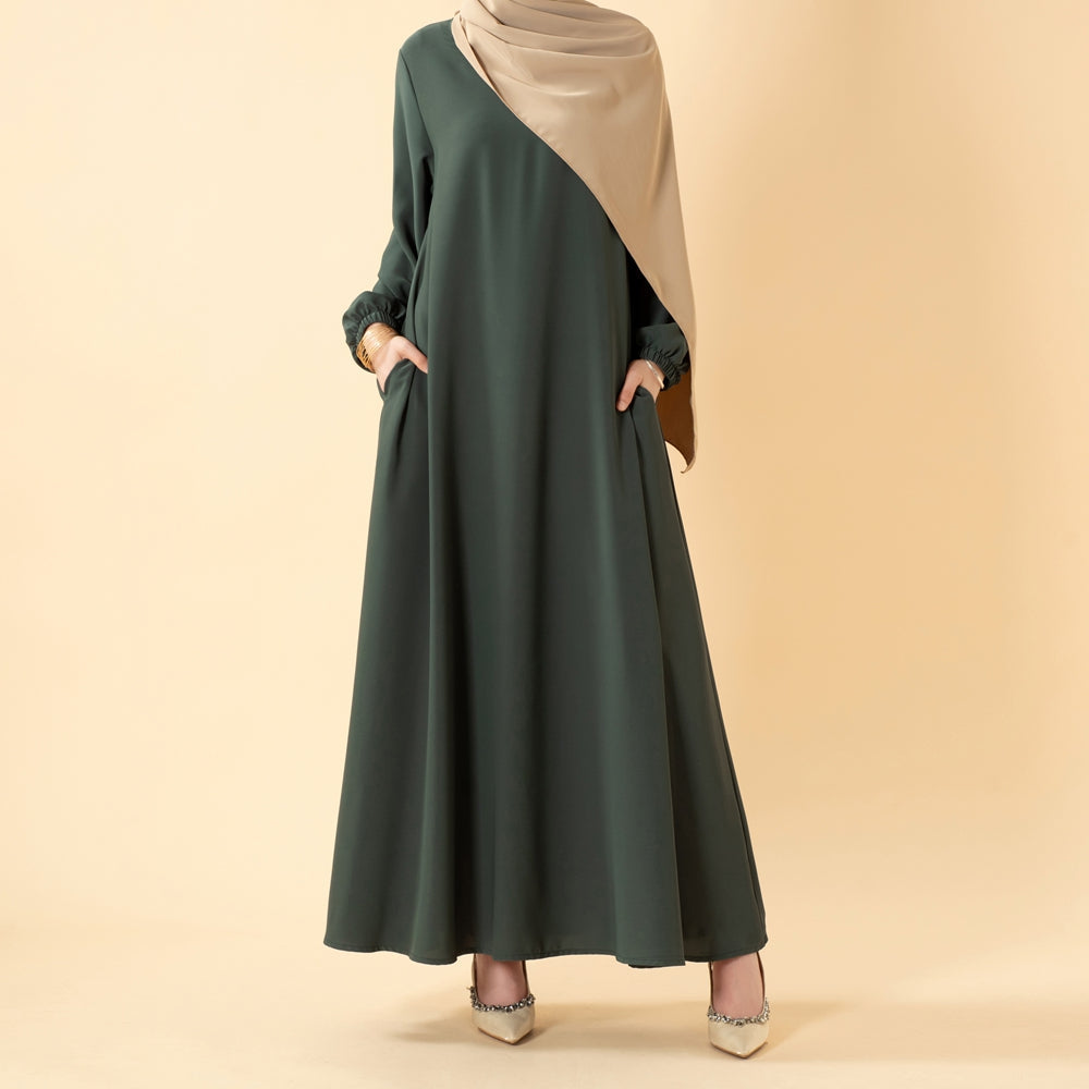 Essentielle Premium Vielseitige Taschen Regenschirm-Schnitt Abaya (MA113)