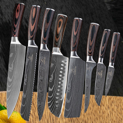 Damast Küchenmesser-Set