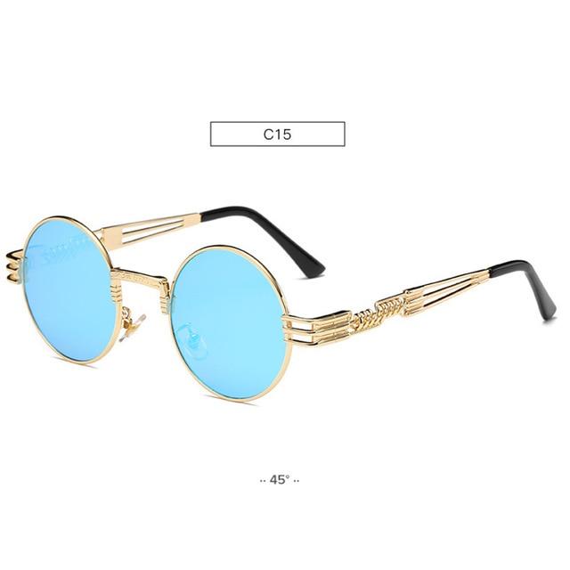 Spring Leg Round Frame Sunglasses - Metal Sunglasses
