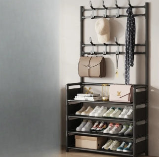 Schuhregal mit Garderobe (Ein Set)