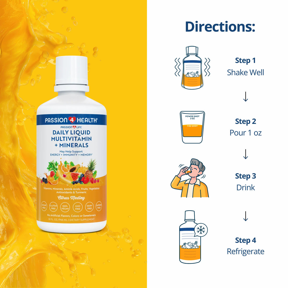 Tägliches flüssiges Multivitamin + Mineralien