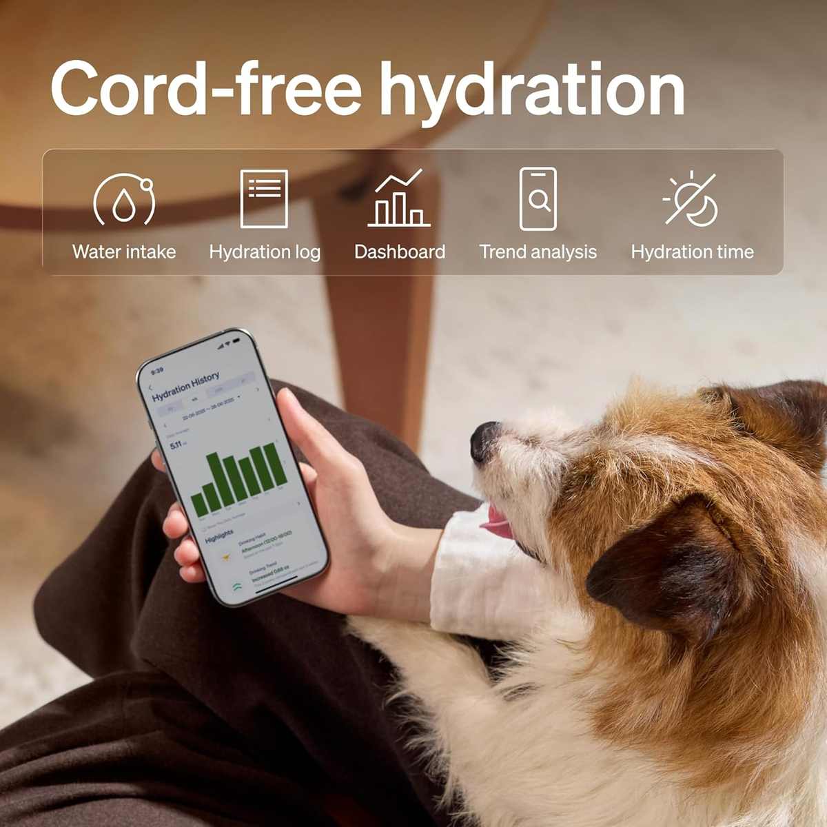 Hundebrunnen Edelstahl Smart App 3L Automatische Trinkbrunnen für Haustiere