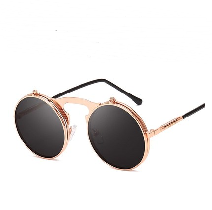 Round Frame Flip-Top Sunglasses and Sunglasses
