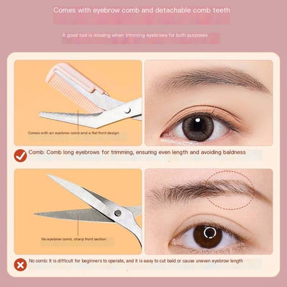 Augenbrauenschere mit Kamm für Anfänger und Make-up
