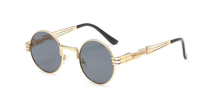 Spring Leg Round Frame Sunglasses - Metal Sunglasses