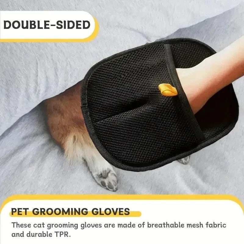 Statische Tierhaarentfernungshandschuhe | Pflegehandschuh für Katzen und Hunde