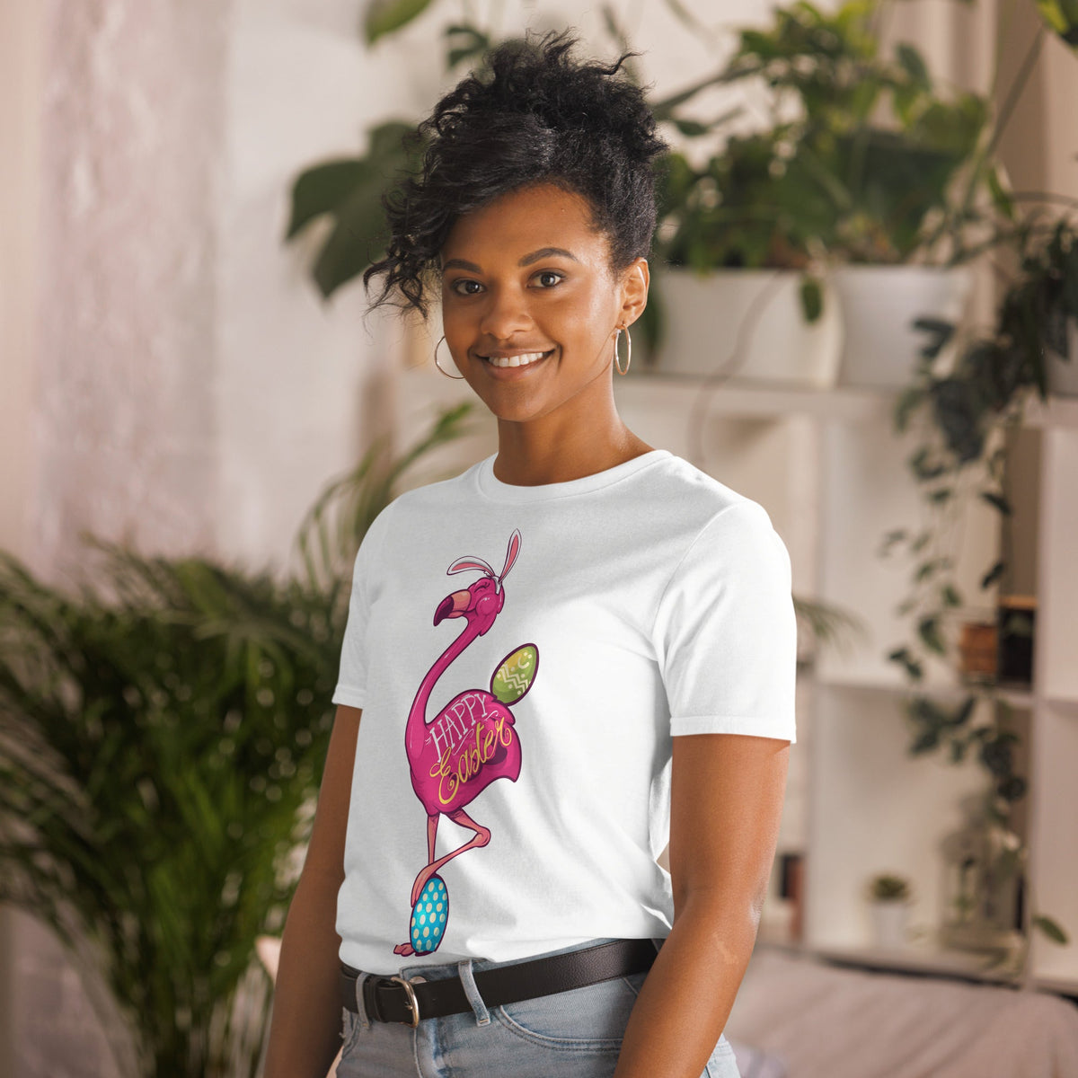 Originelles Beliebte Flamingo Frohe Ostern T-Shirt