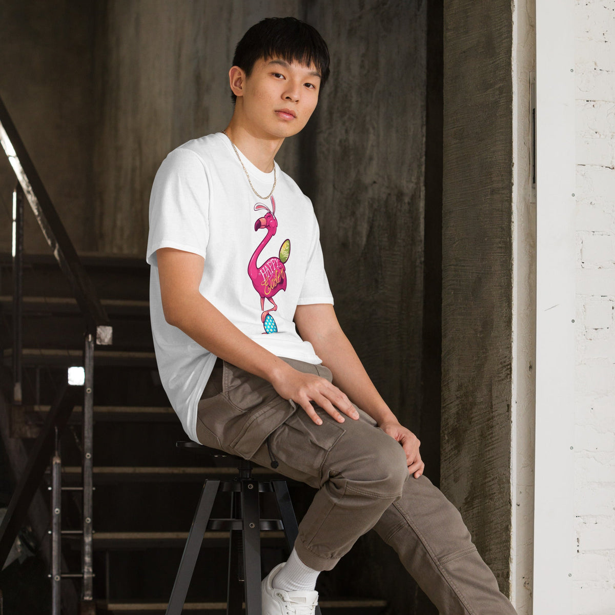 Originelles Beliebte Flamingo Frohe Ostern T-Shirt